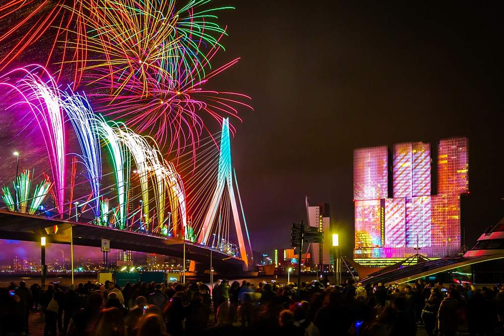 vuurwerk oudejaarsavond 2018 de rotterdam